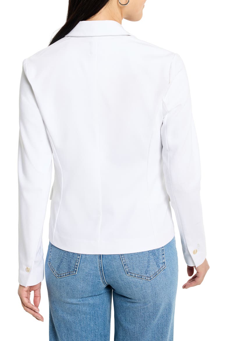 Seasonless Cotton Blend Blazer, Alternate, color, PAPER WHITE