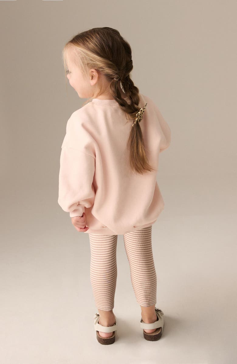 NEXT Crewneck Sweatshirt & Stripe Leggings Set, Alternate, color, 