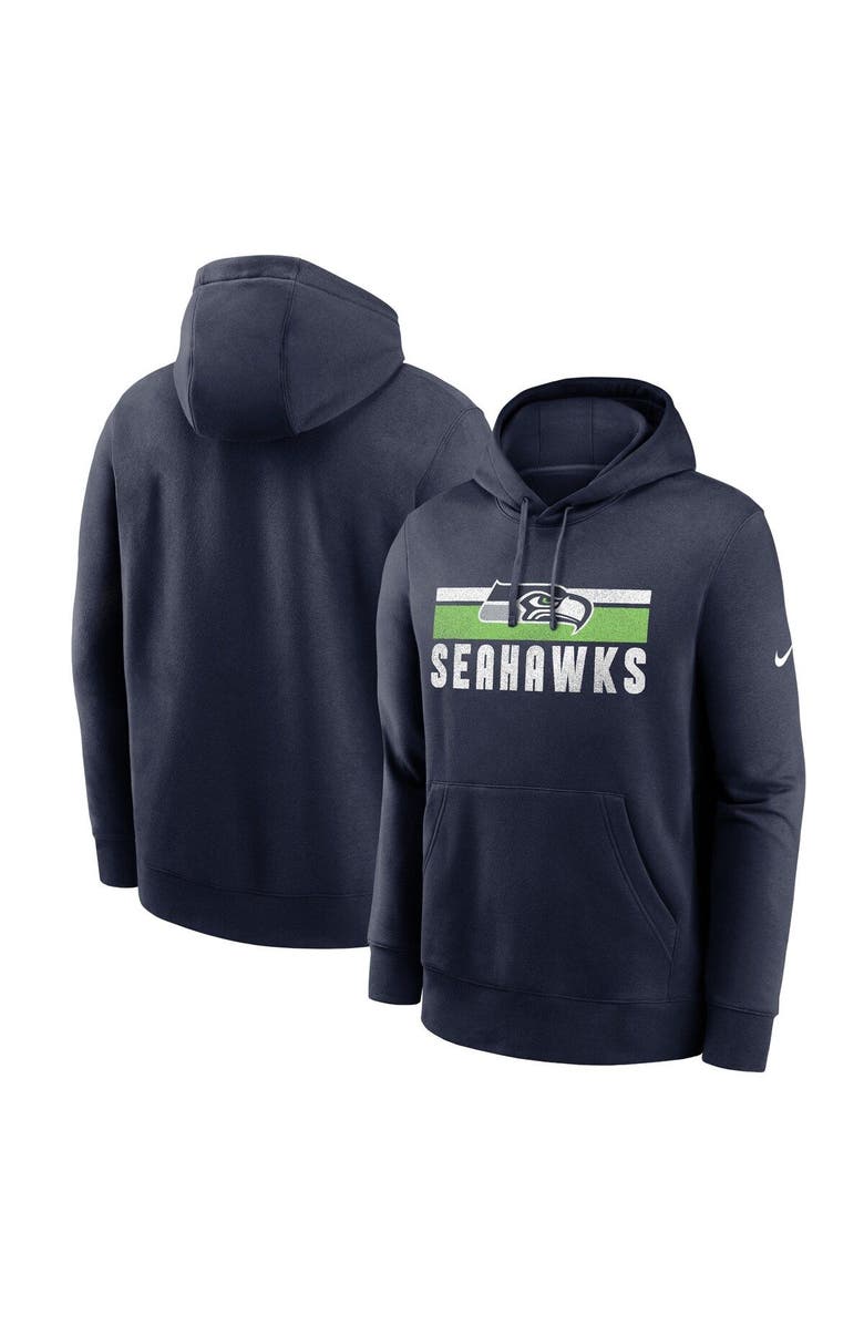Nike Men's Nike College Navy Seattle Seahawks Club Fleece Pullover Hoodie, Main, color, 
