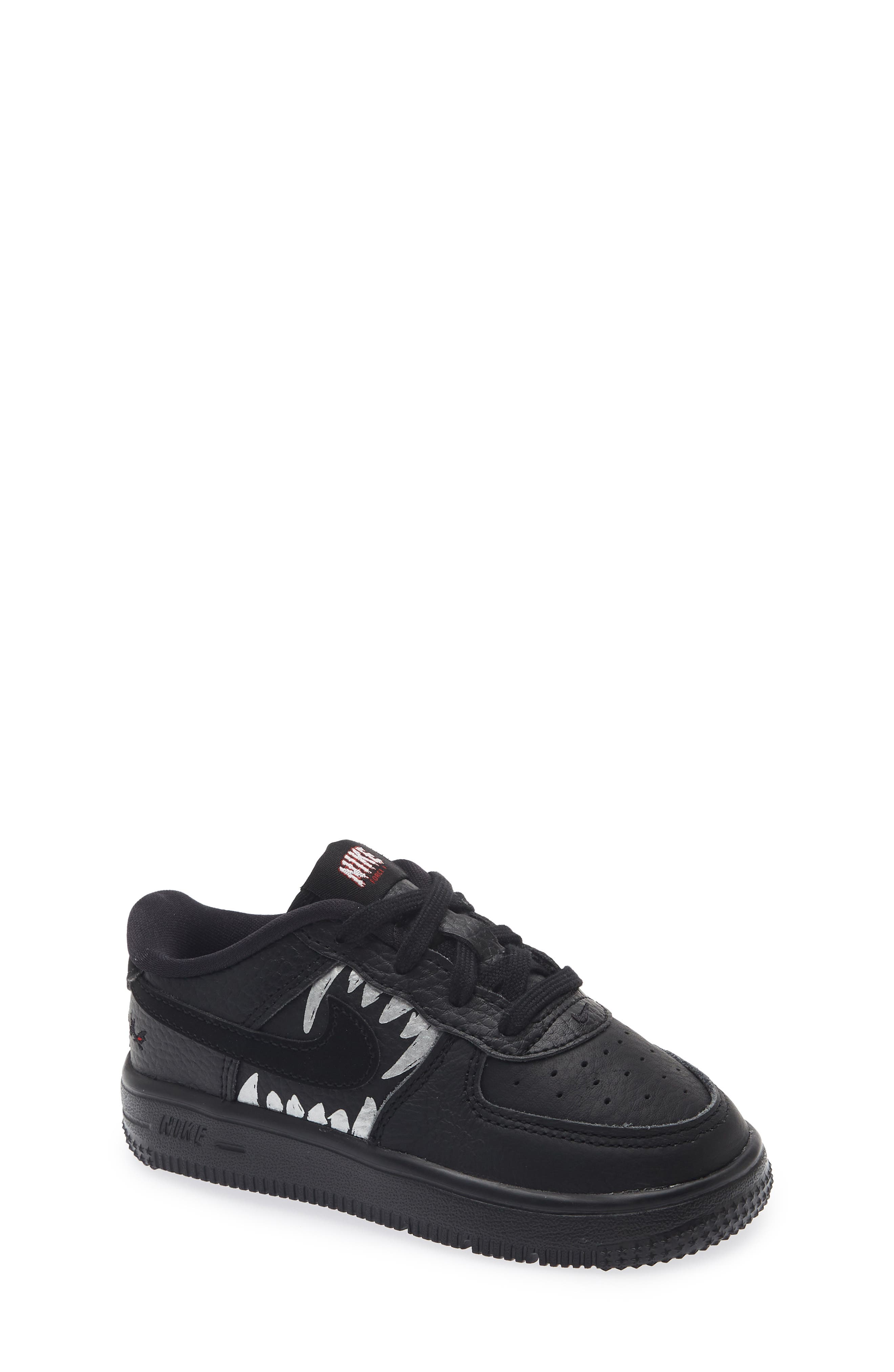 Kids' Air Force 1 LV8 Wolf Sneaker, Main, color, BLACK/ BLACK/ UNIVERSITY RED
