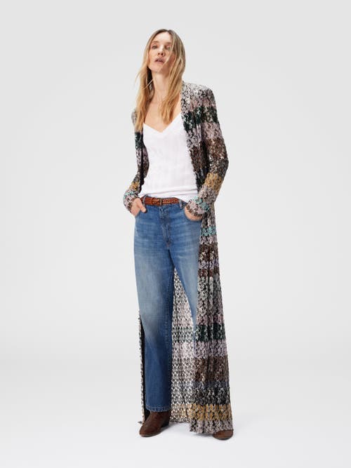 Missoni Long Cardigan With Lace Straps In White