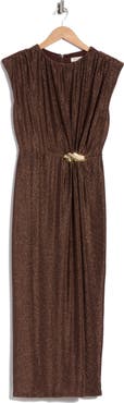 Mila Mae Bit Hardware Metallic Maxi Dress