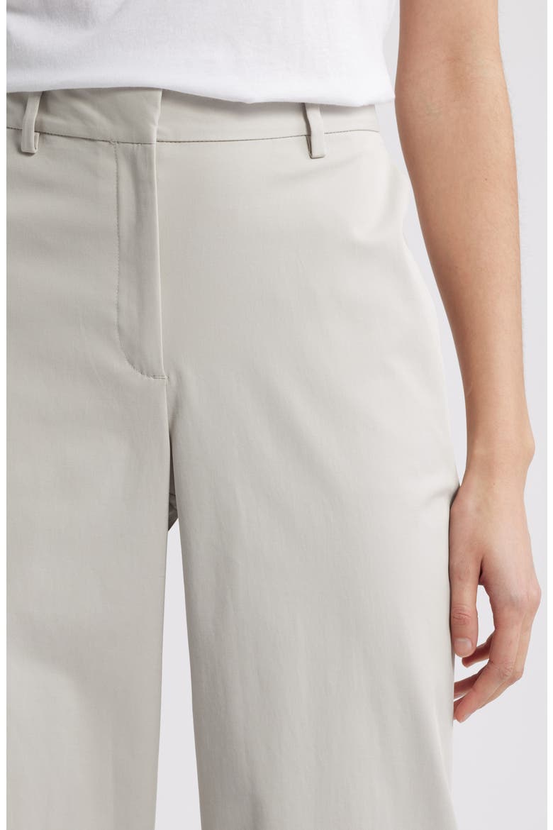High Waist Stretch Organic Cotton Ankle Wide Leg Pants, Alternate, color, CHALK