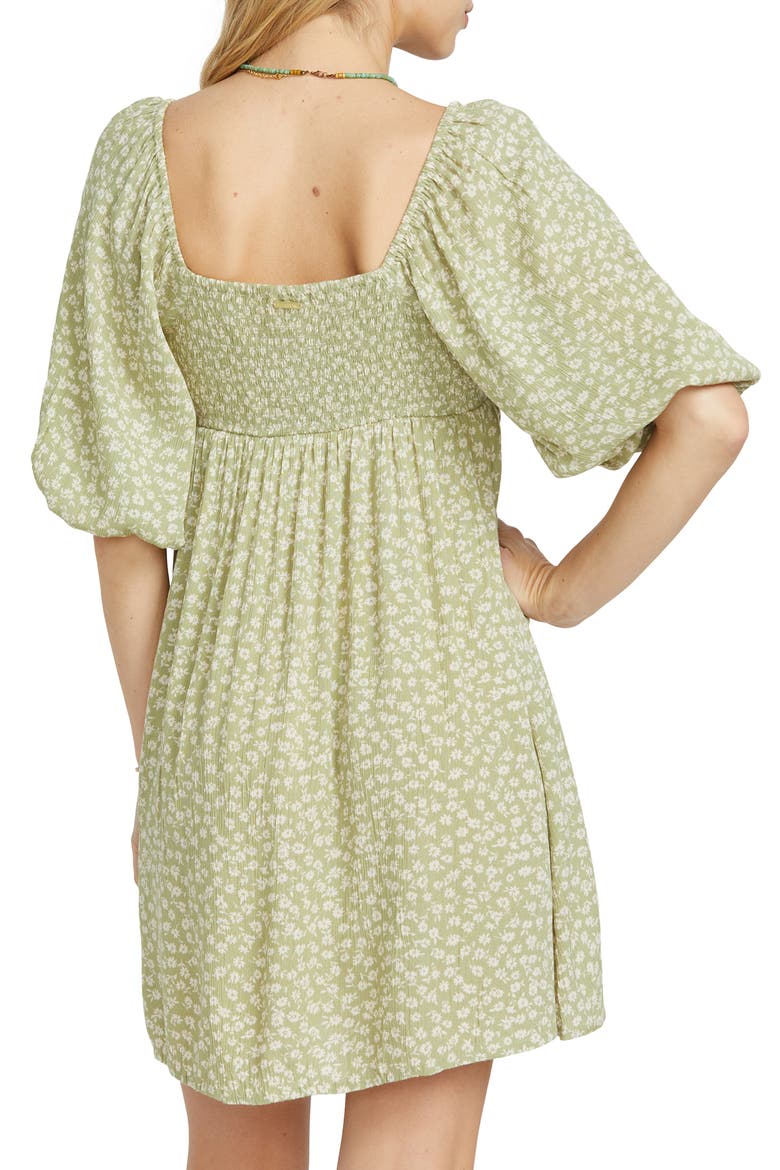 Ray of Sun Floral Puff Sleeve Dress, Alternate, color, AVOCADO