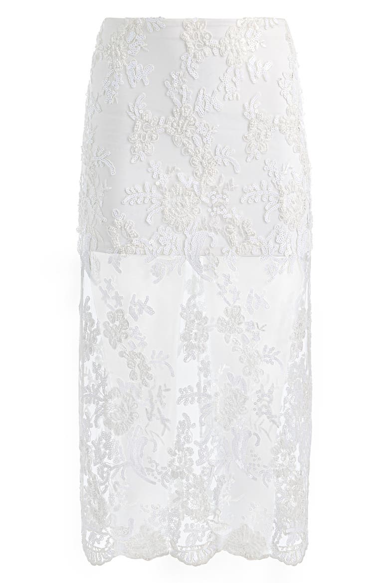Medine Lace Embroidery Slip Skirt, Alternate, color, OFF WHITE