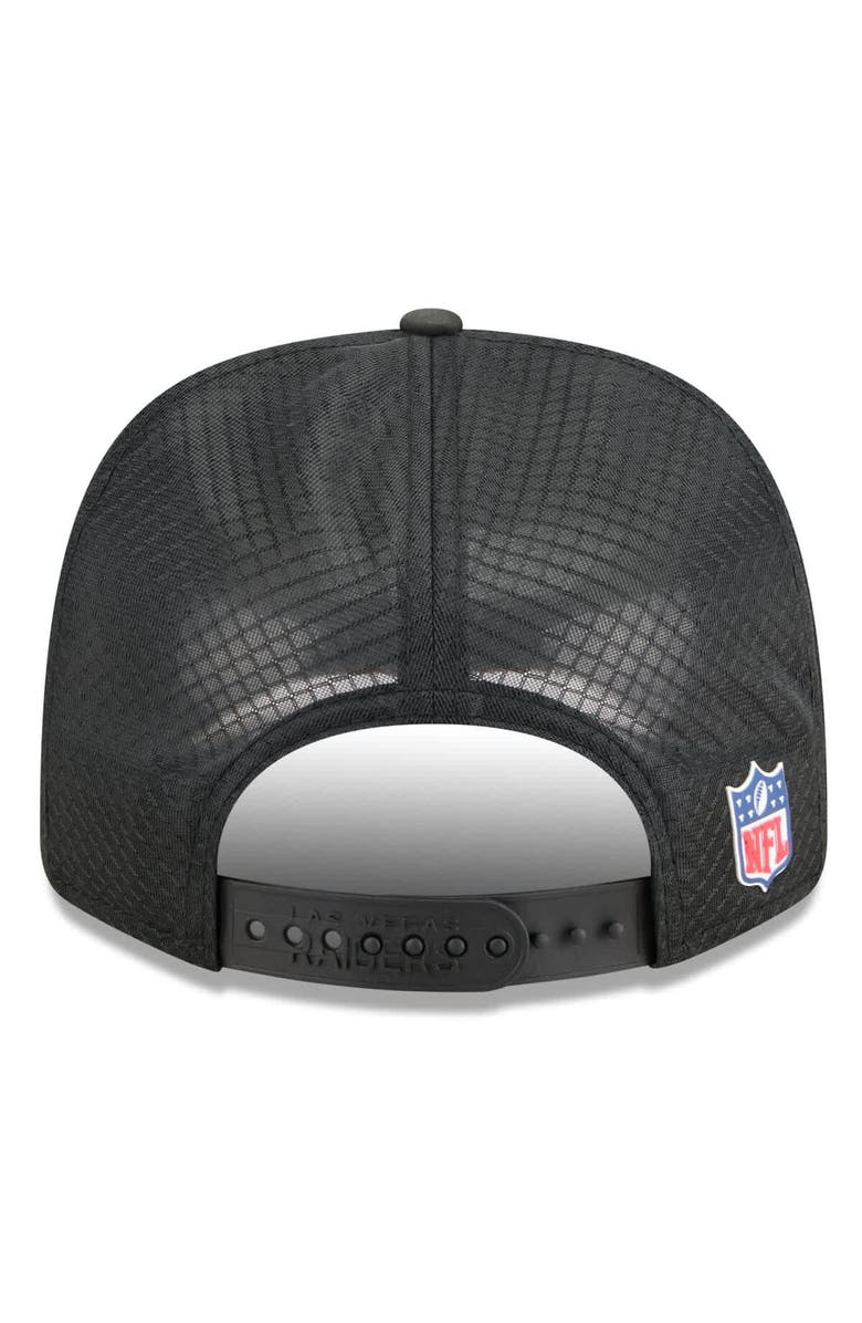 New Era Men's New Era Black Las Vegas Raiders 2025 Sideline 9SEVENTY Trucker Adjustable Hat, Alternate, color, Black