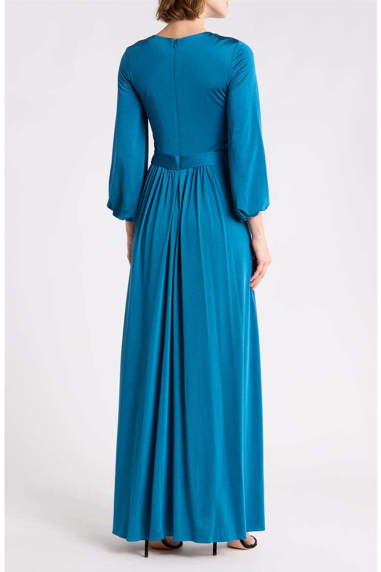 Surplice Neck Long Sleeve Gown, Alternate, color, TEA