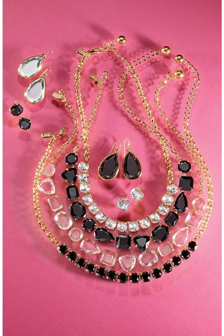 'squared away' bib necklace, Alternate, color, JET