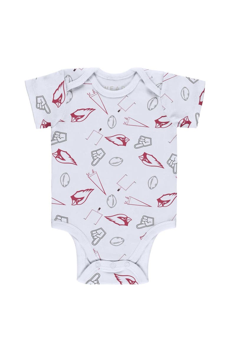 WEAR by Erin Andrews Newborn & Infant WEAR by Erin Andrews Gray/Cardinal/White Arizona Cardinals Three-Piece Turn Me Around Bodysuits & Pant Set, Alternate, color, 