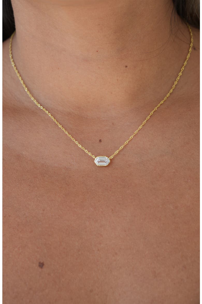 Singapore Chain Cubic Zirconia Pendant Necklace, Alternate, color, GOLD