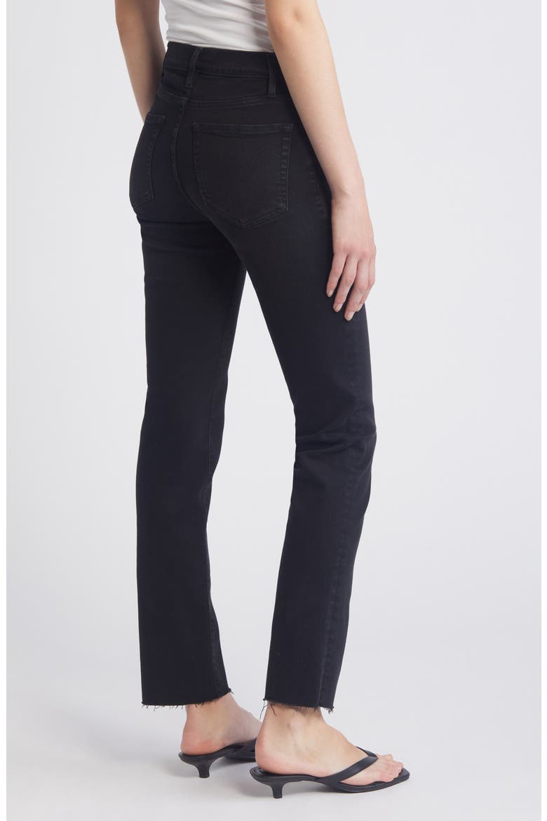 Le High Raw Hem Straight Leg Jeans, Alternate, color, BLACKTHORN