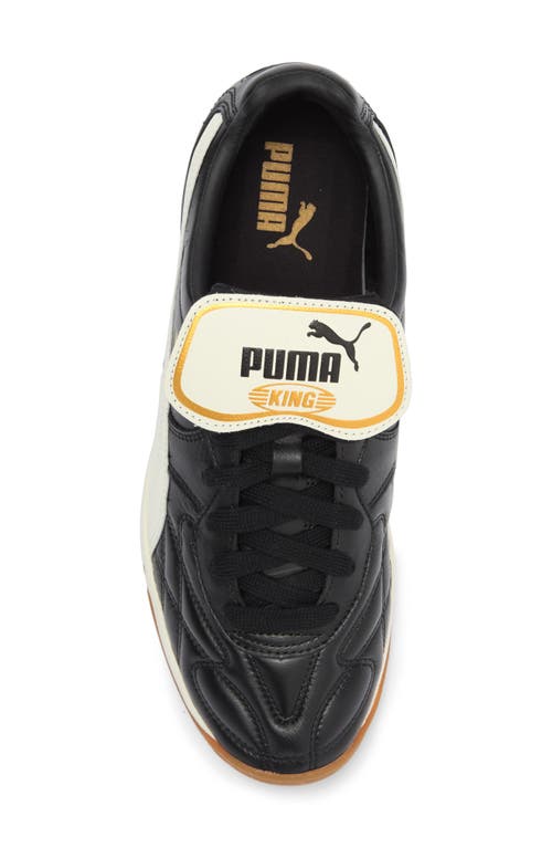 Puma 'king' Black Sneakers With Formstrip Logo Detail On The Side And Logo Patch On The Tongue In Black-warm White
