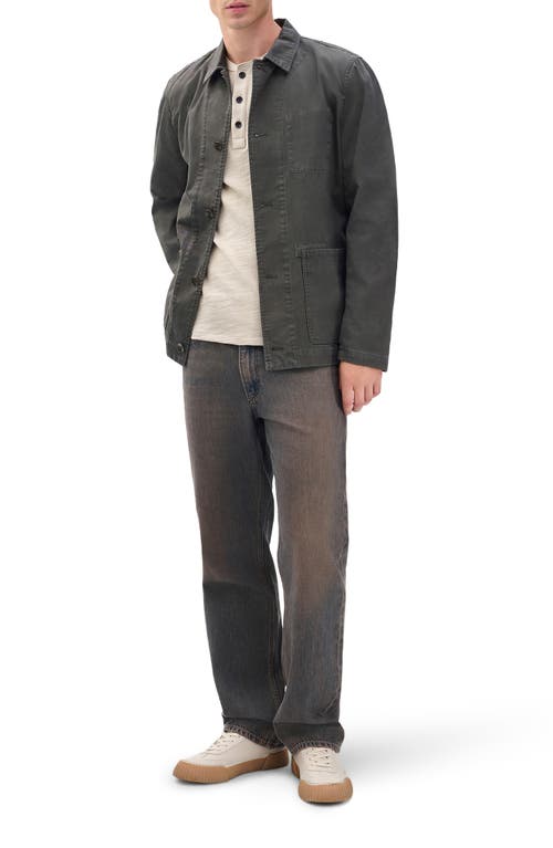 Rag & Bone Classic Flame Slub Cotton Henley In Gray