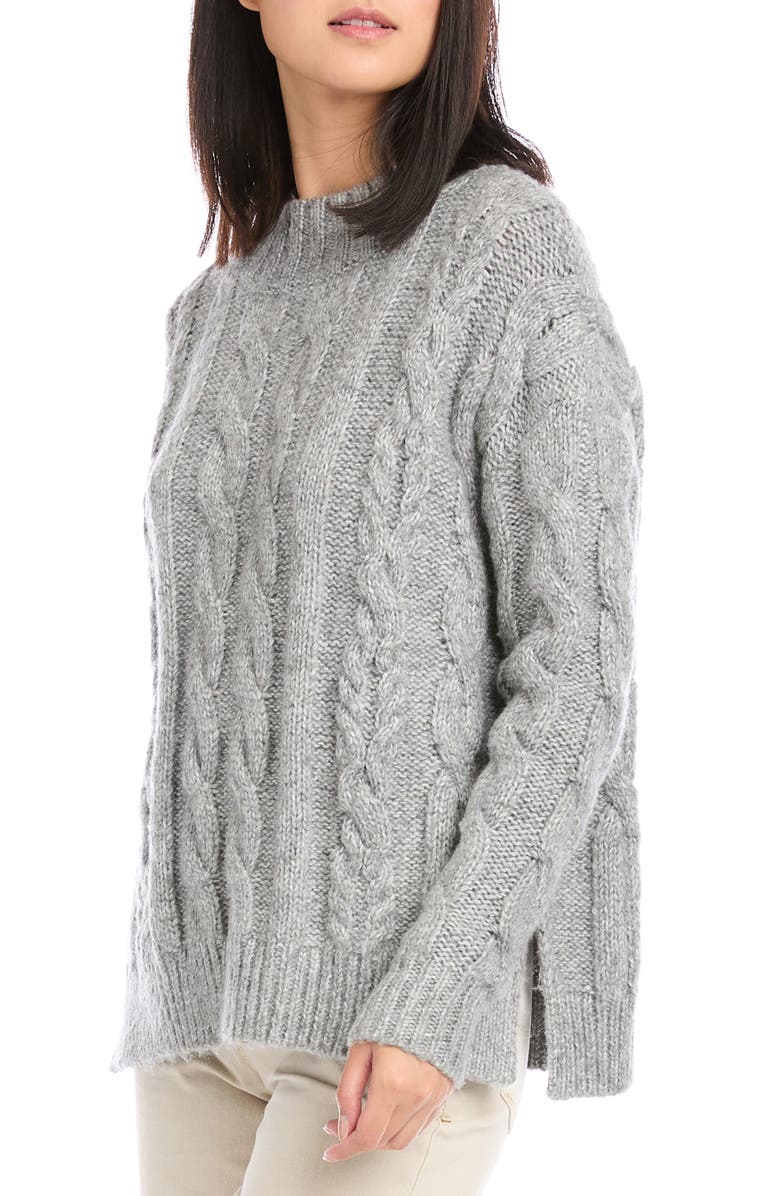 FIFTEEN TWENTY Oversize Cable Crewneck Sweater, Alternate, color,