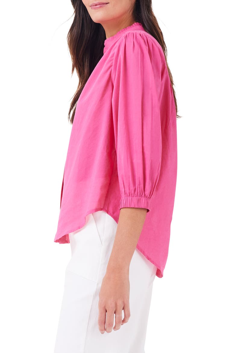 Girlfriend Cotton Button-Up Shirt, Alternate, color, WILD PINK
