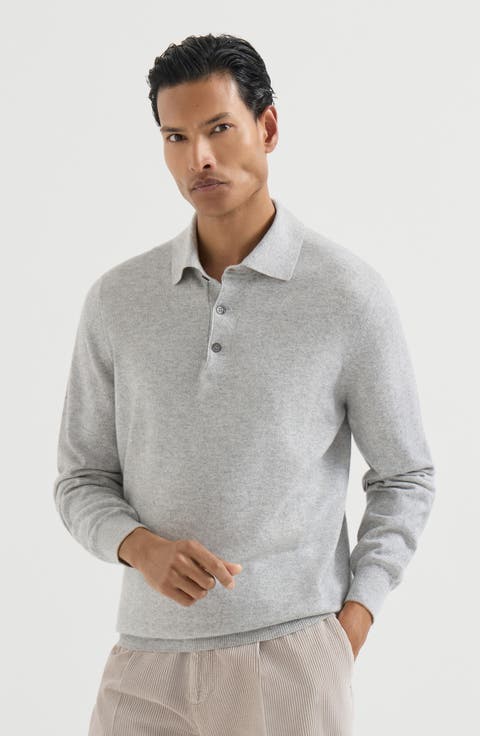 Cashmere knit polo shirt