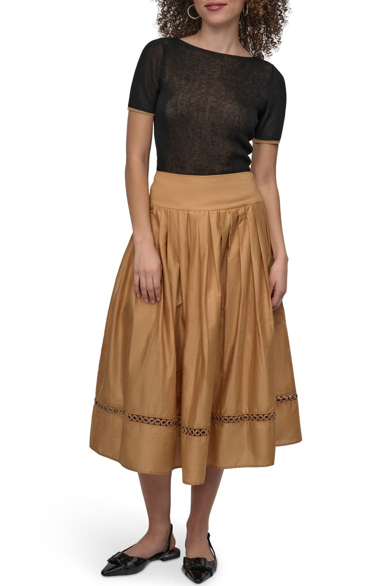 Drop Waist Cotton Voile Skirt, Alternate, color, WHISKEY