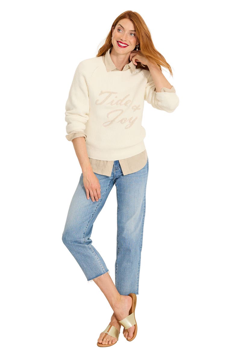 Cloud Bay Embroidered Sweater, Alternate, color, COCONUT