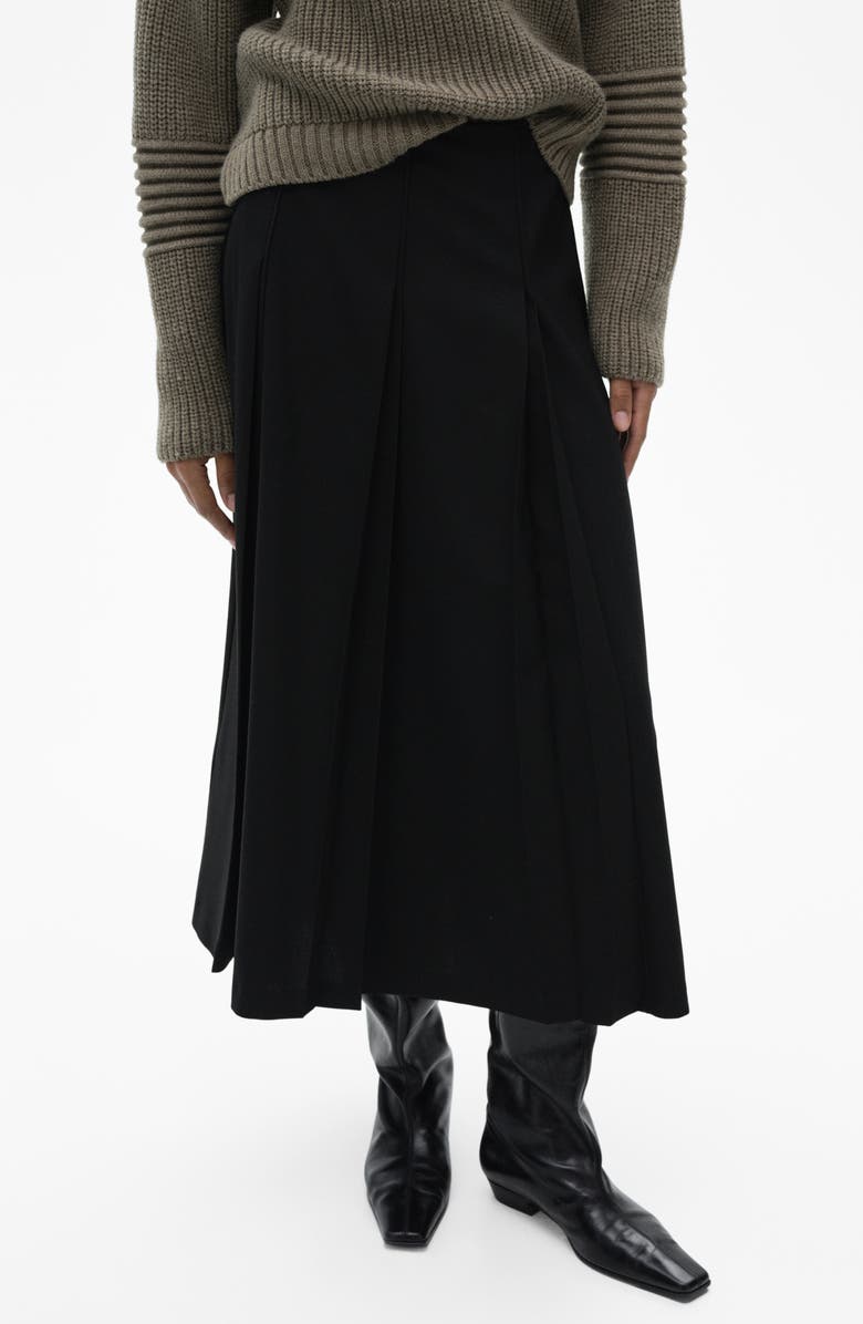 MANGO Pleated Midi Skirt, Main, color,