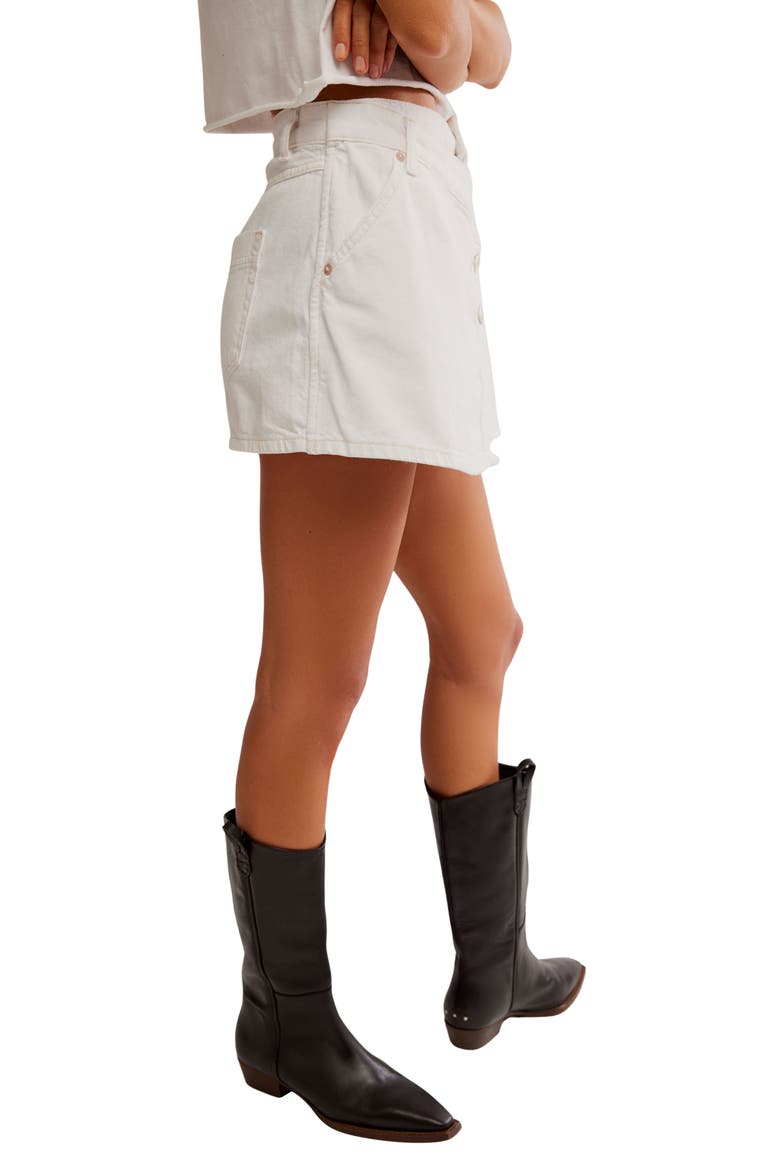 Wynne Denim Skirt, Alternate, color, BRIGHT WHITE