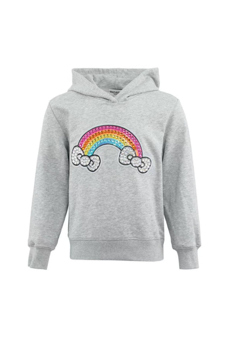 Rainbow Bows Gem Hoodie, Main, color, Grey