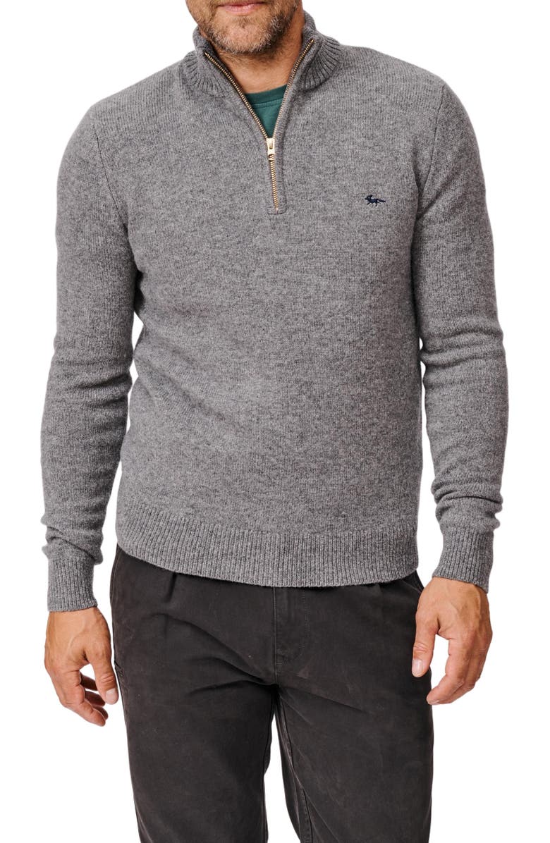 Aubin Pepper Lambswool Zip Neck Sweater, Alternate, color, Mid Grey