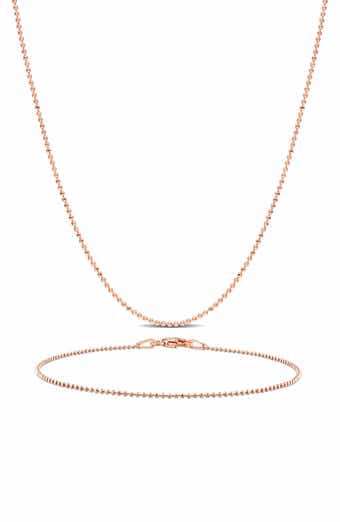 1mm Ball Chain Necklace & Bracelet Set