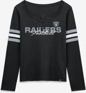 FANATICS Women's Fanatics  Black Las Vegas Raiders Team First Coverage Scheme Lace-Up Long Sleeve T-Shirt