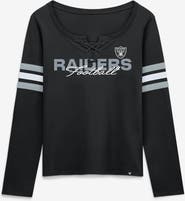 FANATICS Women's Fanatics  Black Las Vegas Raiders Team First Coverage Scheme Lace-Up Long Sleeve T-Shirt