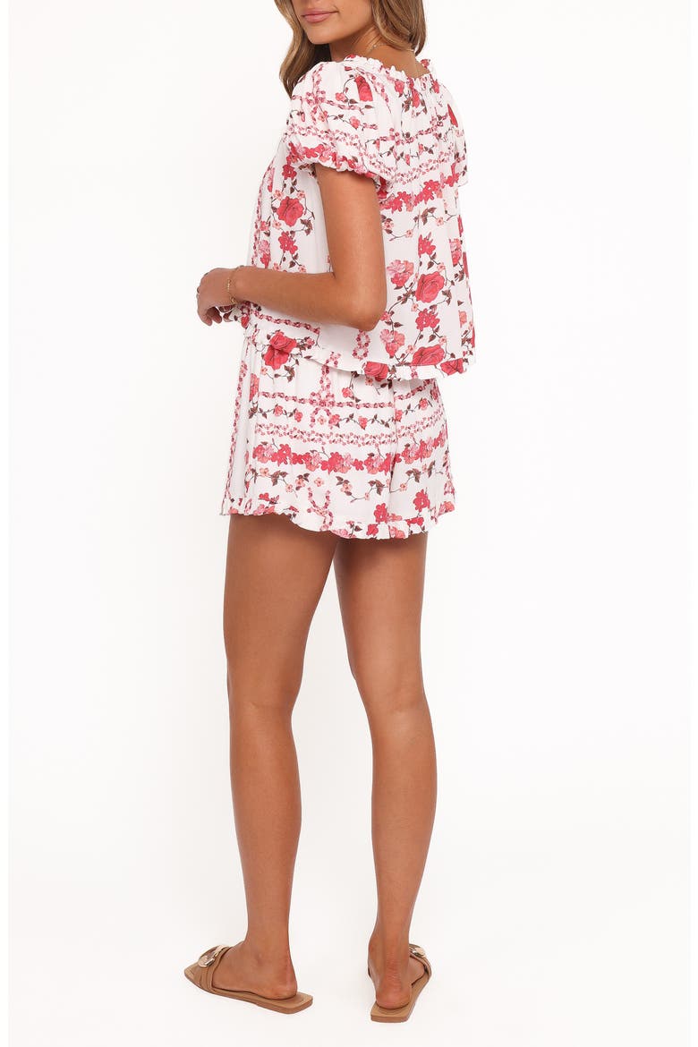 Solana Floral Button-Up Top & Shorts Set, Alternate, color, RED ROSE