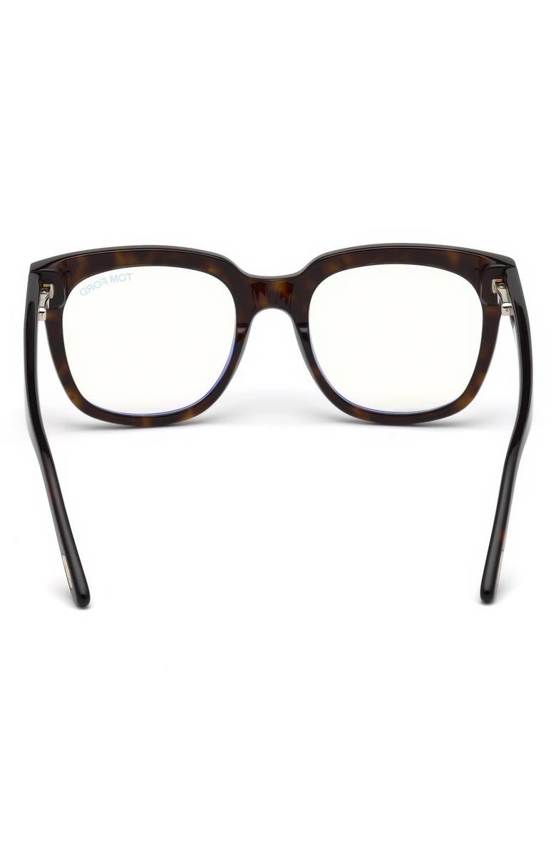 TOM FORD 53mm Geometric Blue Light Blocking Glasses, Alternate, color,