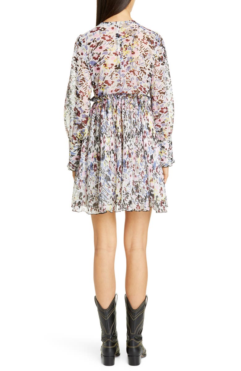 Ganni Long Sleeve Floral Print Georgette Dress, Alternate, color,