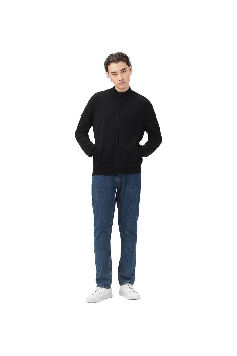 Essential Full-Zip Cashmere Cardigan, Alternate, color, black
