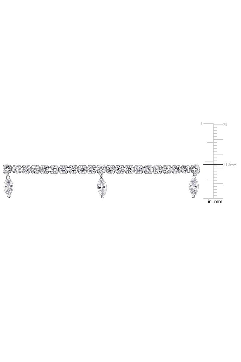 Lab Created White Sapphire Necklace, Alternate, color, SILVER