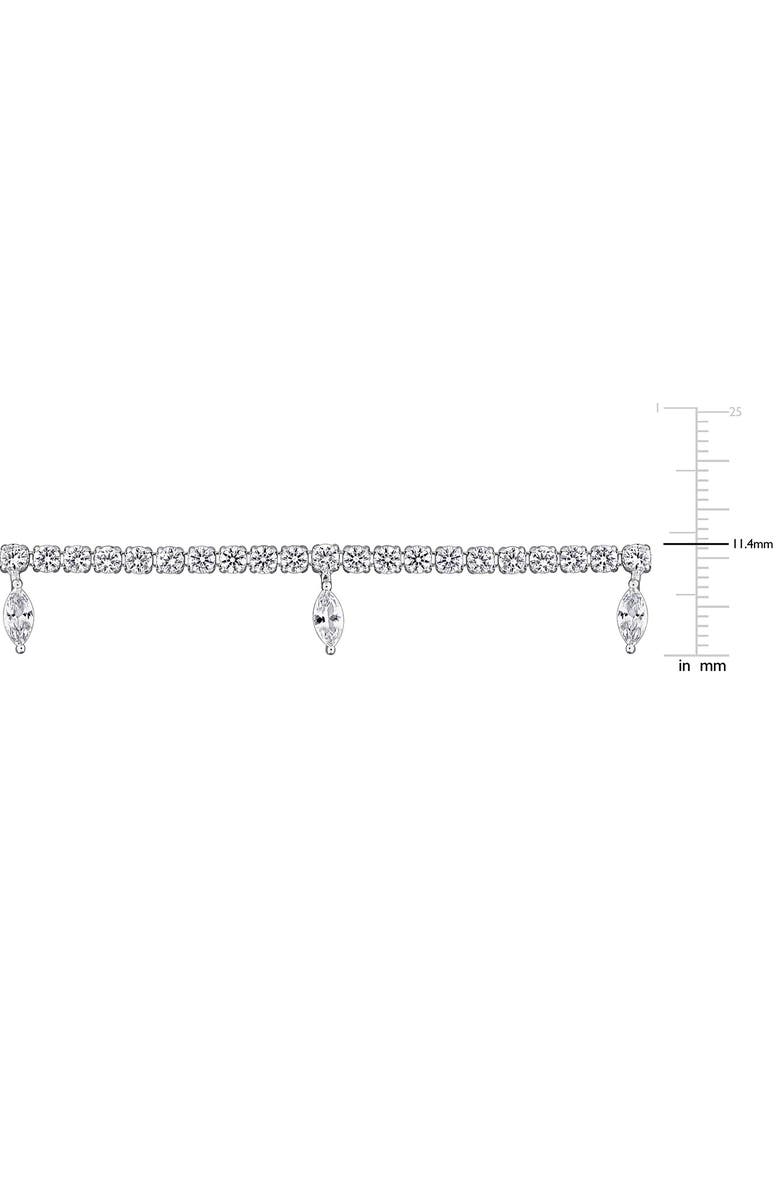 DELMAR Lab Created White Sapphire Necklace, Alternate, color, Silver