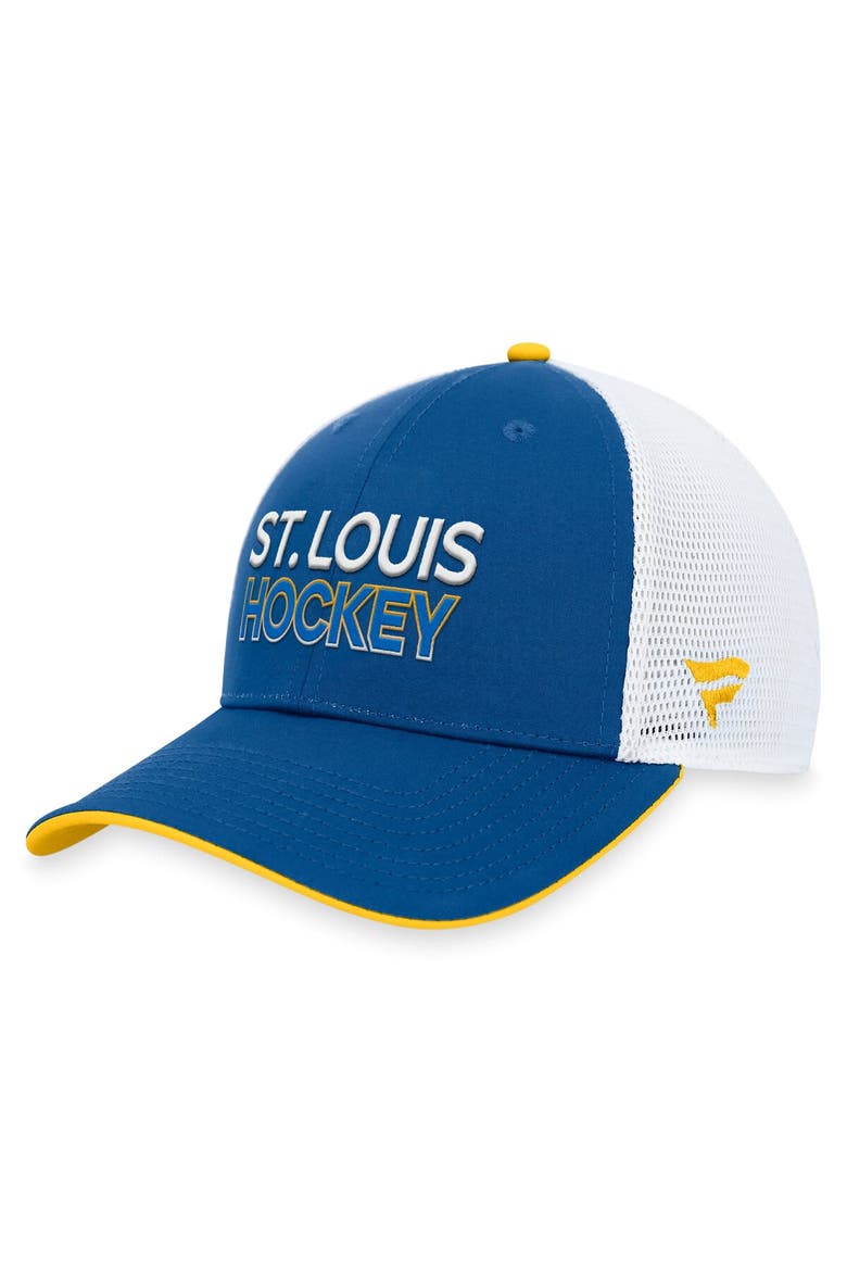 Men's Fanatics Branded Blue/White St. Louis Blues Authentic Pro Alternate Jersey Adjustable Trucker Hat, Alternate, color, Blue