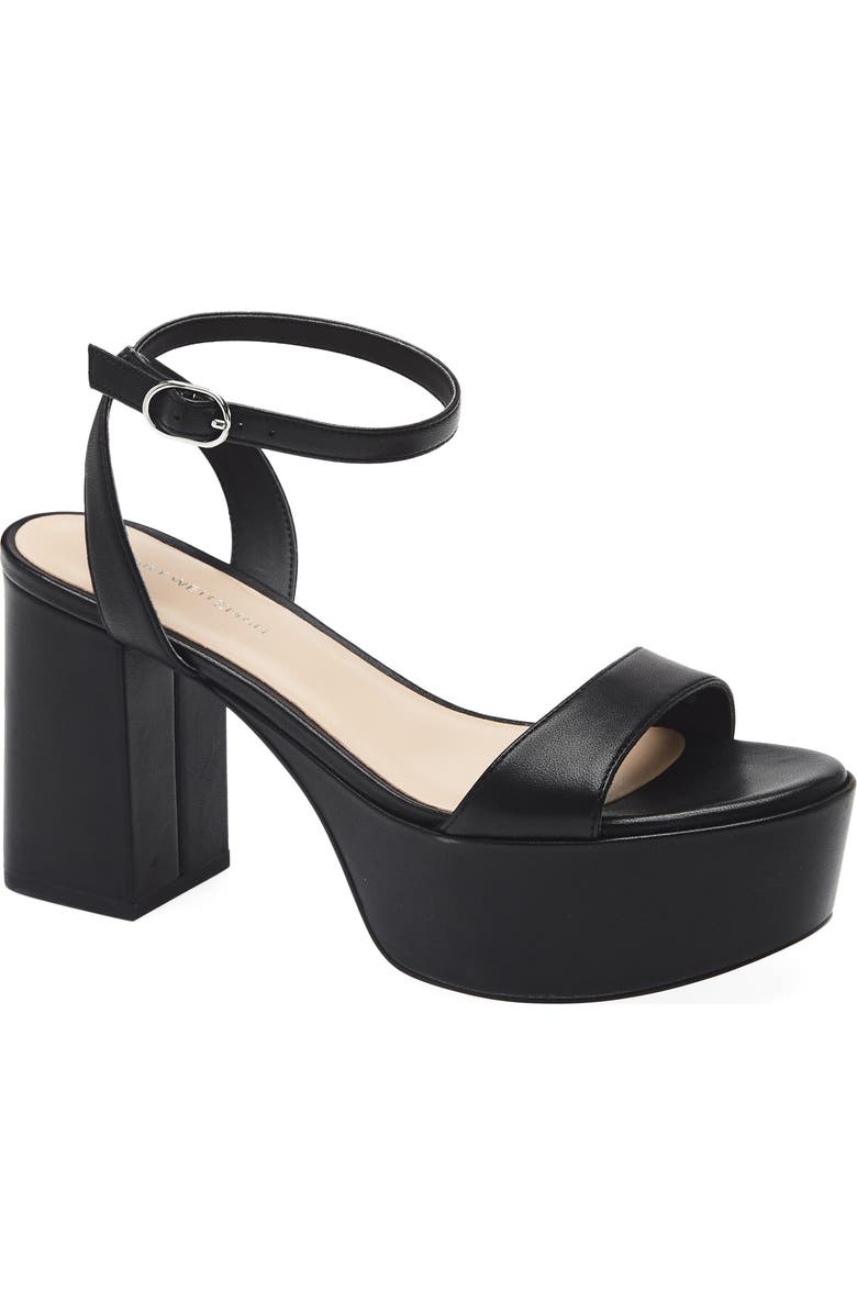 Stuart Weitzman Gala Mid Platform Sandal, Main, color, Black