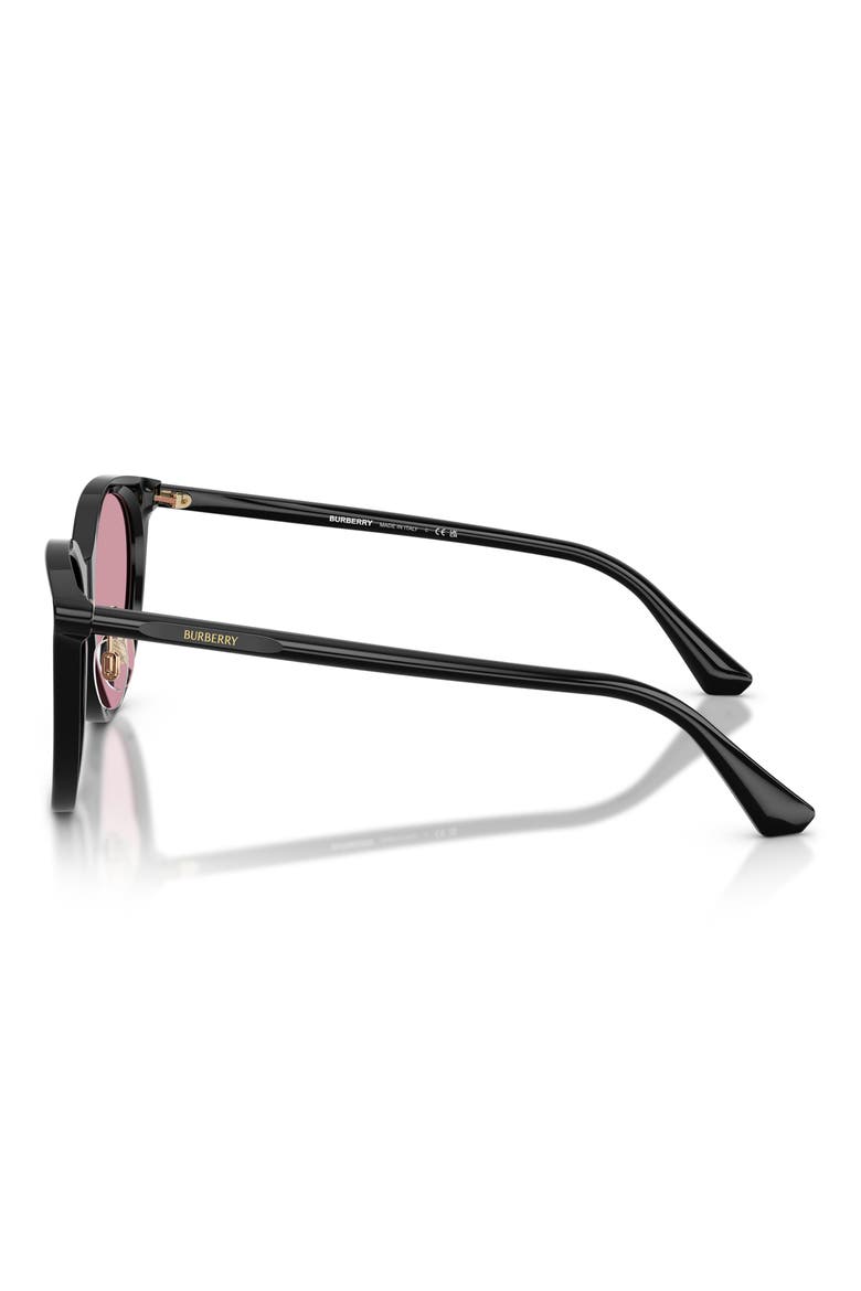 56mm Phantos Sunglasses, Alternate, color, BLACK / DARK PINK SILVER