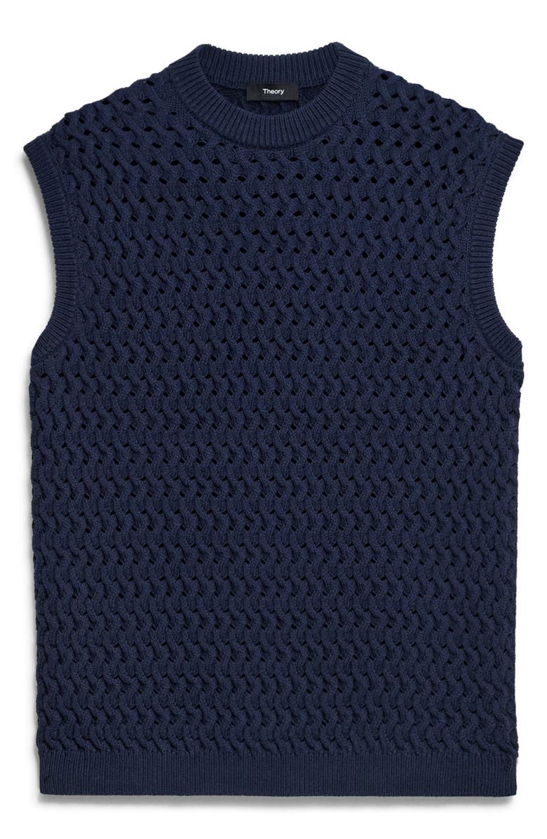 Theory Open Stitch Sweater Vest, Alternate, color, Navy
