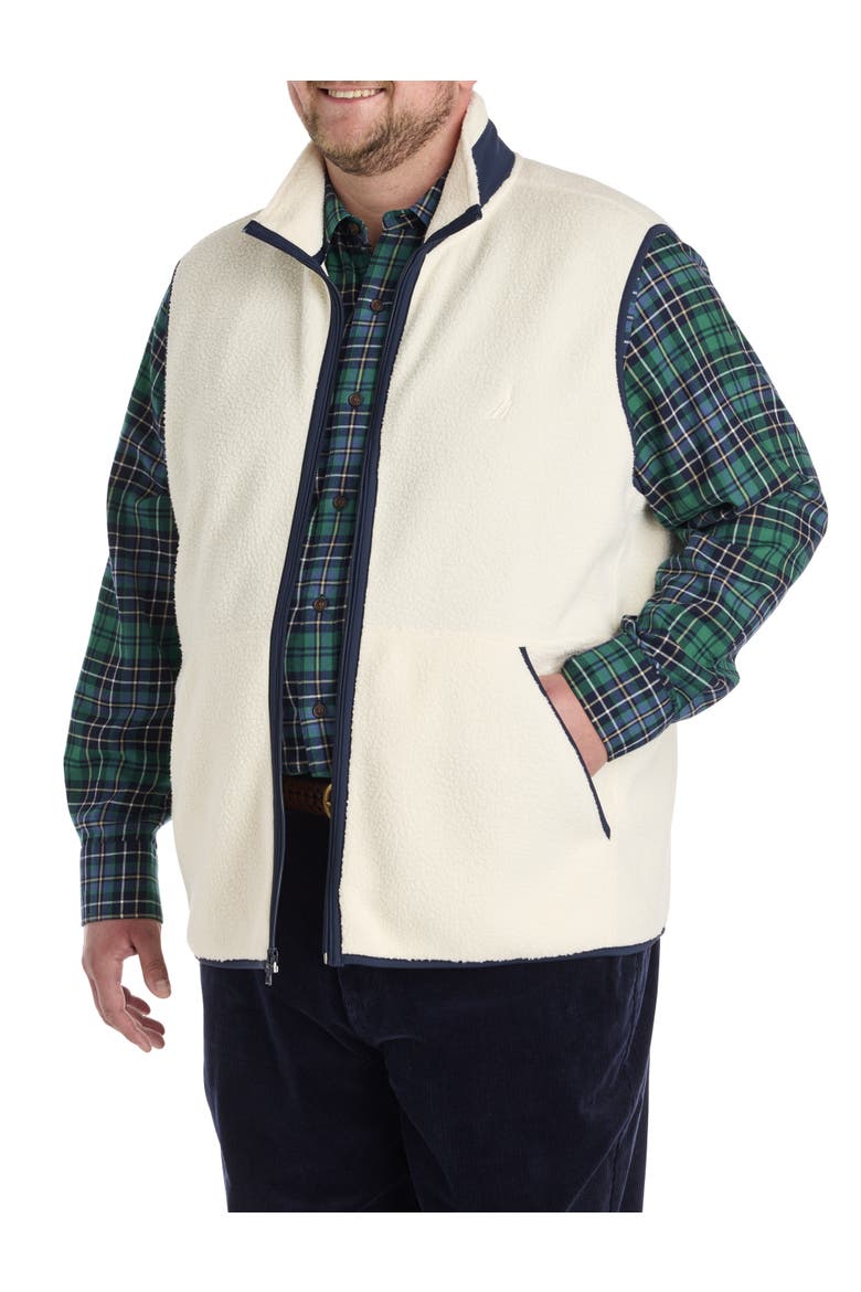 Big & Tall Mixed Media Vest, Alternate, color, NATURAL
