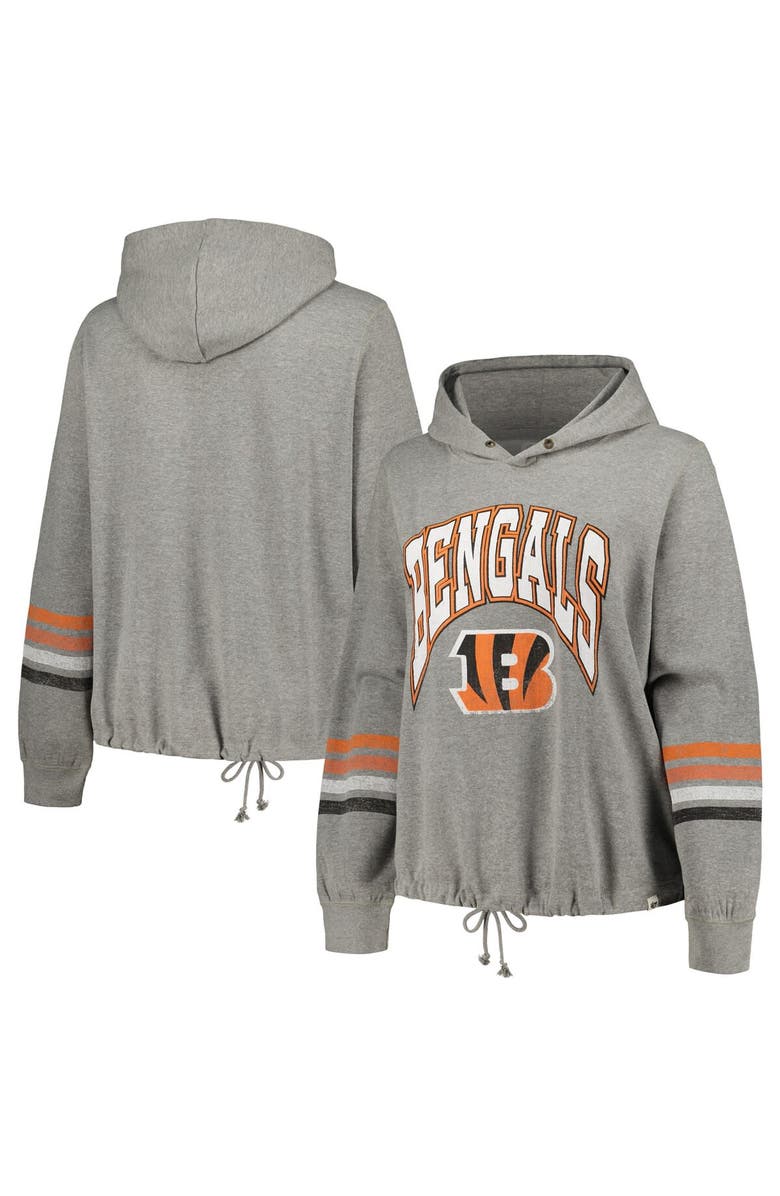'47 Women's '47 Heather Gray Cincinnati Bengals Plus Size Upland Bennett Pullover Hoodie, Main, color, 