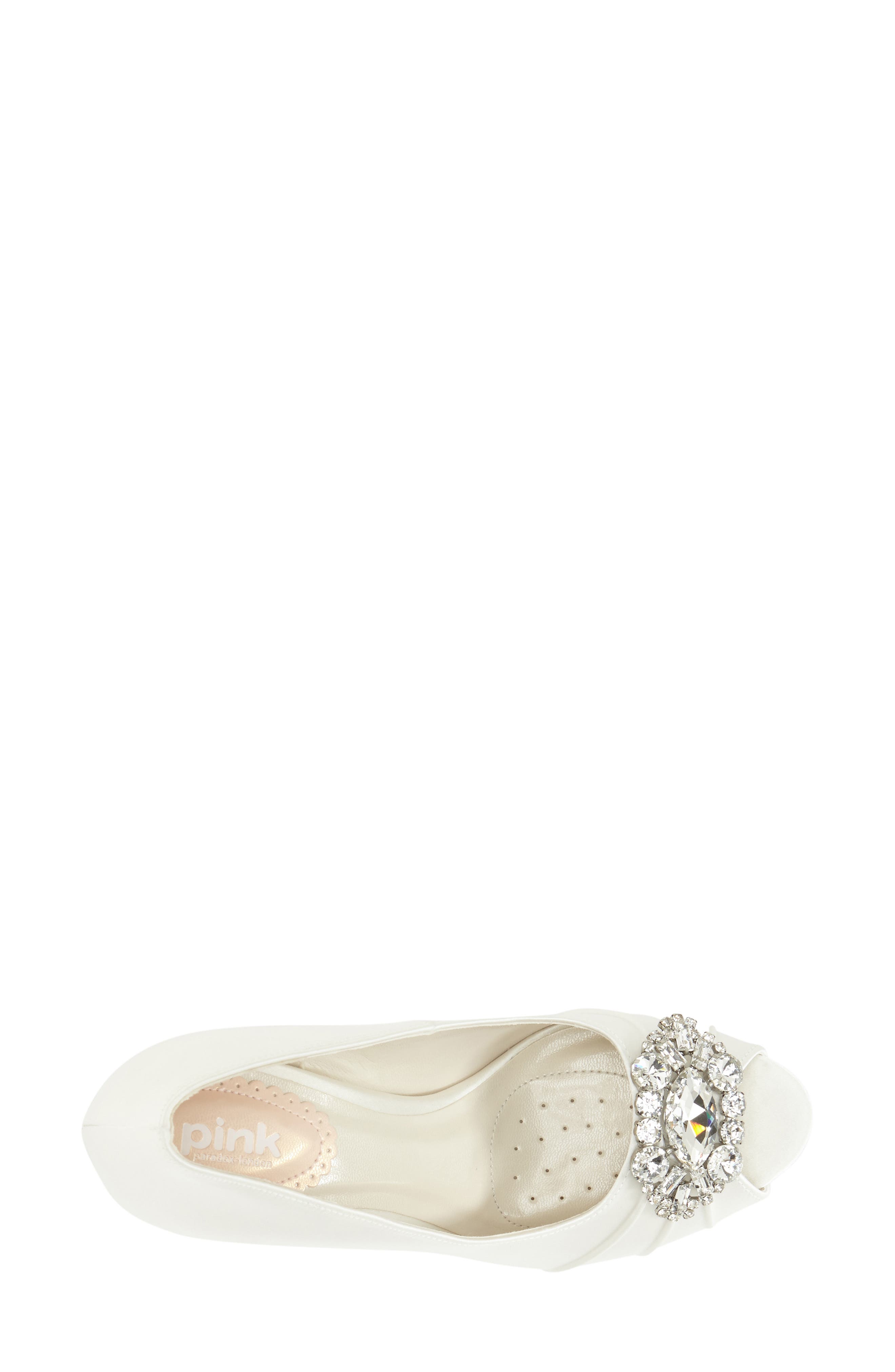 'Tender' Open Toe Pump, Alternate, color, IVORY SATIN