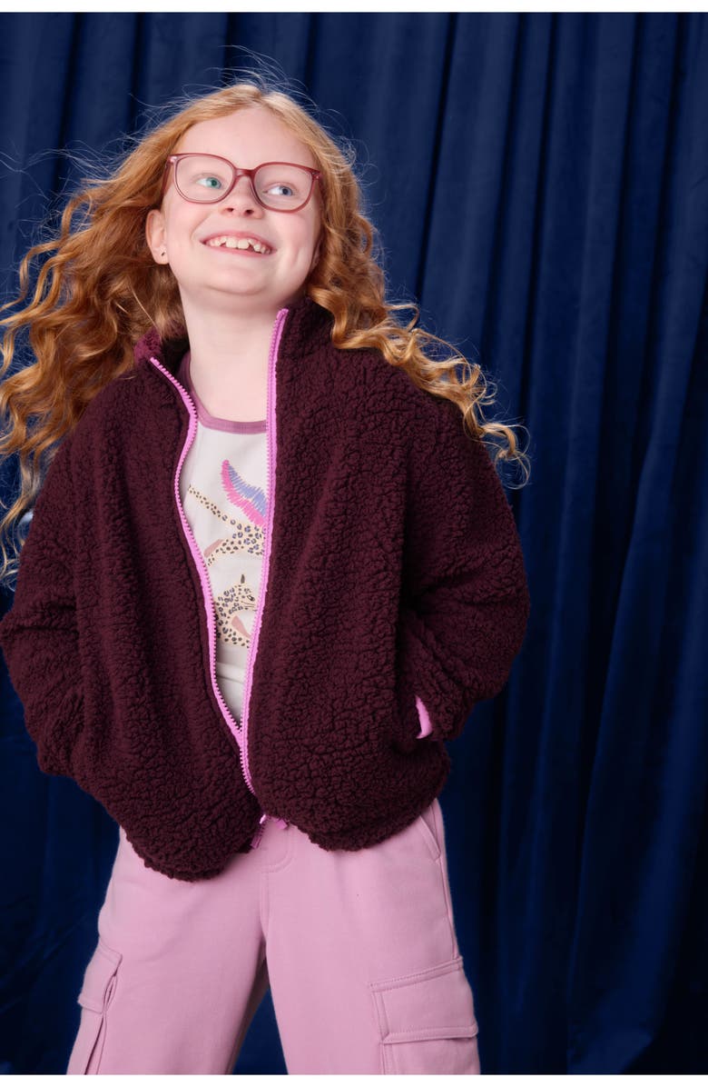 Tea Collection Teddy Fleece Zip Up Jacket, Alternate, color, 