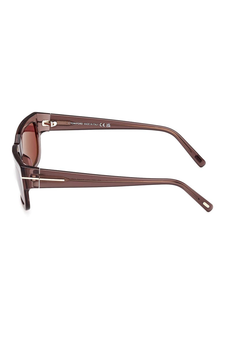 Ezra 54mm Rectangular Sunglasses, Alternate, color, LIGHT BROWN / BORDEAUX MIRROR