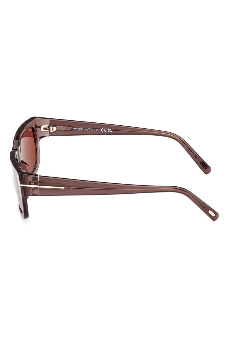 TOM FORD Ezra 54mm Rectangular Sunglasses, Alternate, color, Light Brown / Bordeaux Mirror