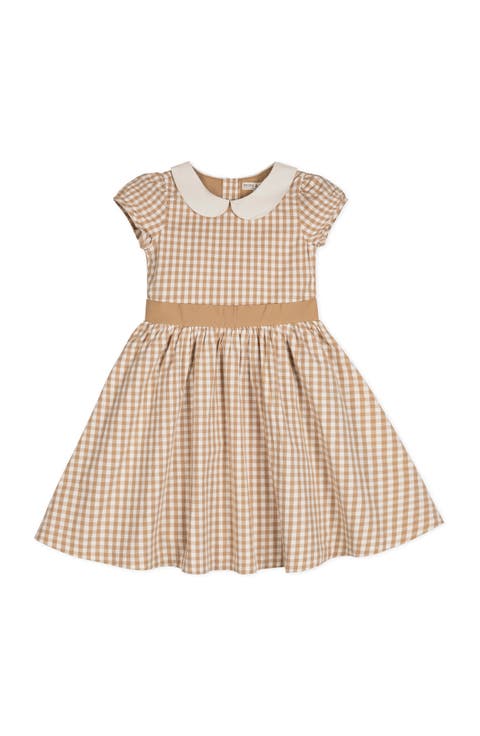 Kids' Organic Stretch Poplin Peter Pan Collar Dress