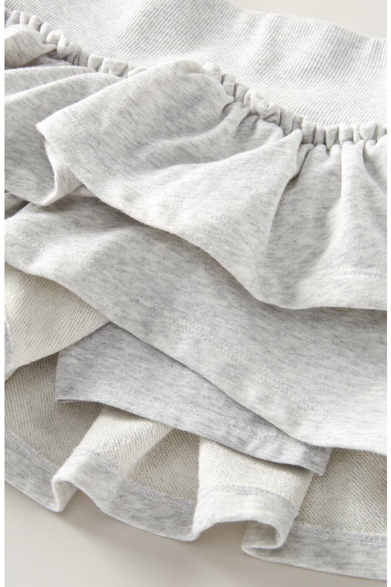 Kids' Tiered Cotton Blend Fleece Skort, Alternate, color, GREY LIGHT HEATHER