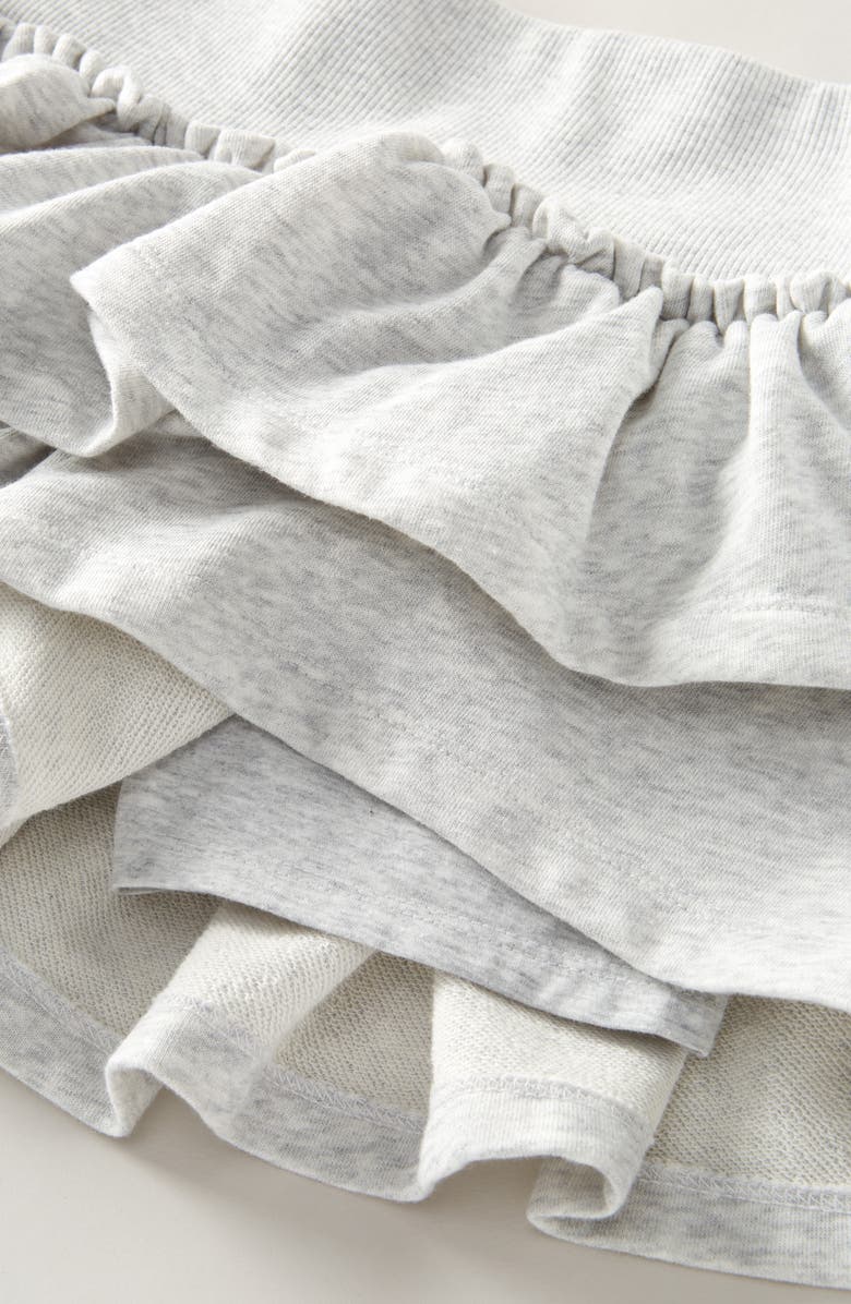 Treasure & Bond Kids' Tiered Cotton Blend Fleece Skort, Alternate, color, Grey Light Heather