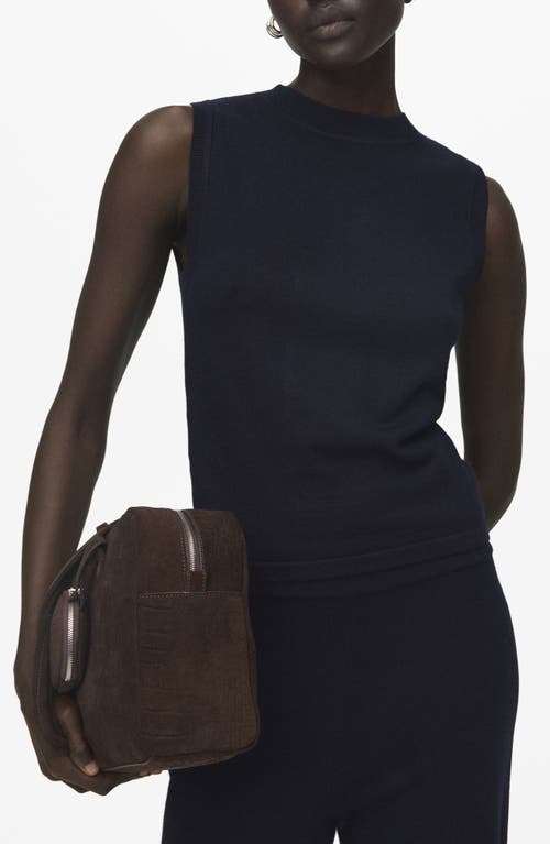 Mango Mock Neck Sweater Tank In Blue