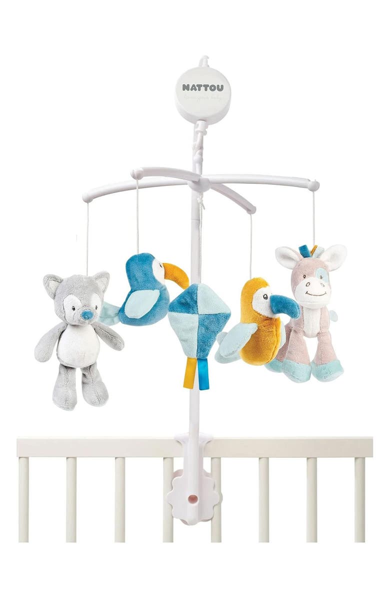 Nattou Tim & Tiloo Musical Crib Mobile, Main, color, Multi